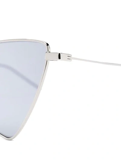 Shop Saint Laurent New Wave Triangle-frame Sunglasses In Silver