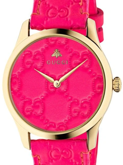 Shop Gucci G-timeless Watch, 38mm In 9573 Pink
