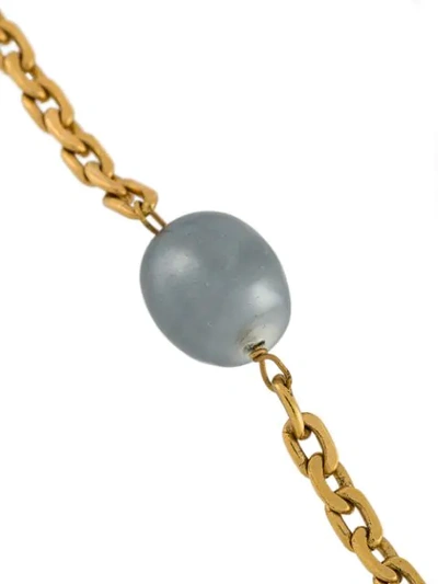 Pre-owned Chanel 1996 Pearl-embellished Necklace In Metallic