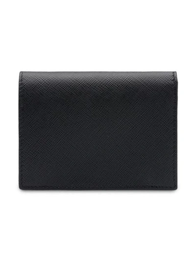 Prada Logo-plaque Folding Wallet In Black