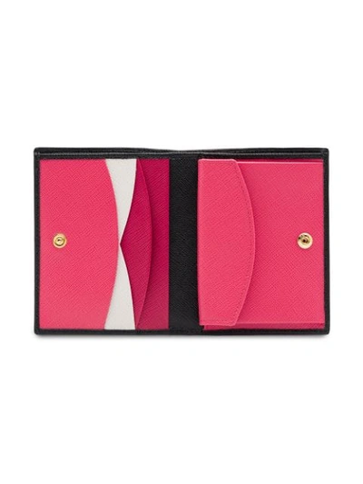 Prada Logo-plaque Folding Wallet In Black