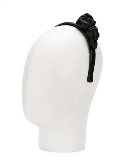 Shop Prada Leather Hairband - Black