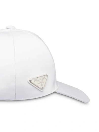 Shop Prada Logo-plaque Baseball Cap In White