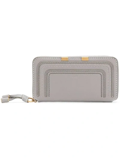Shop Chloé Marcie Long Wallet In Grey