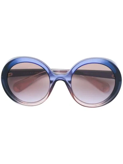 Shop Gucci Oversized Round Frame Sunglasses In Blue