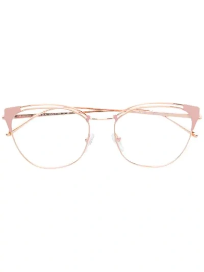 Shop Prada Eyewear Cat-eyed Frame Glasses - Metallic