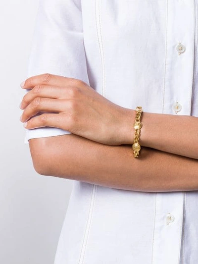 Shop Versace Medusa Motif Chain Bracelet In Gold