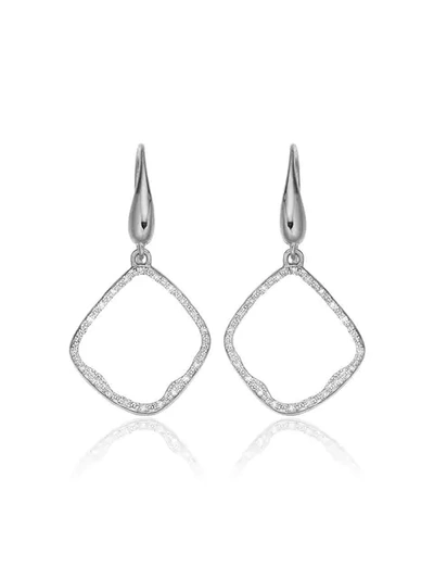 Shop Monica Vinader Riva Diamond Hoop Earrings In Silver
