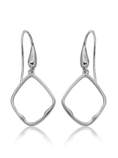 Shop Monica Vinader Riva Diamond Hoop Earrings In Silver