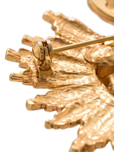 Shop Oscar De La Renta Heart-shaped Brooch In Gold
