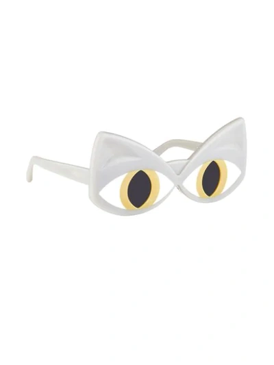 Shop Linda Farrow 'yazbukey 3 C3' Cat-eye-sonnenbrille In Grey