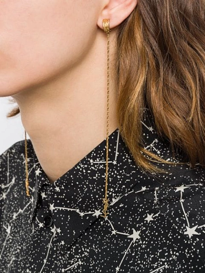 Shop Saint Laurent Opyum Monogram Clip-on Earrings In Gold