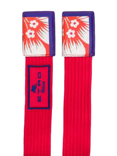 Shop Etro Printed Woven Belt In Red