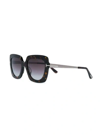 Shop Tom Ford Square Sunglasses In Brown
