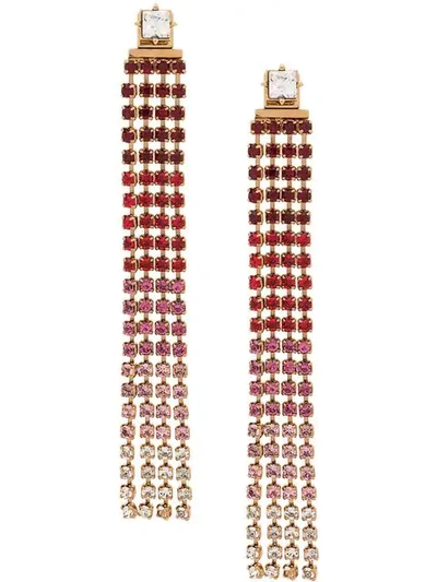 Shop Jacquemus Embellished Drop Earrings In Red