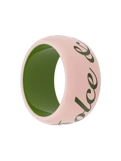Shop Dolce & Gabbana Wide Logo Bracelet In Pink