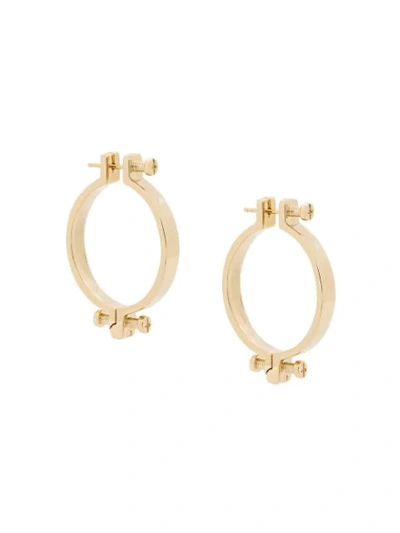 Shop Annelise Michelson Small Alpha Earrings In Gold