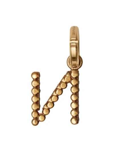 Shop Burberry Crystal ‘n' Alphabet Charm In Gold