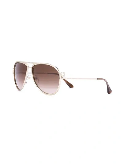 Shop Versace Greca Stars Sunglasses In Metallic