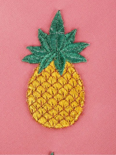 Shop Gucci Multicoloured Embroidered Pineapple Silk-blend Tie