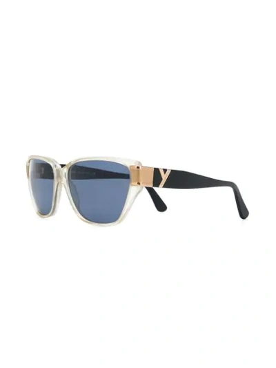 Pre-owned Saint Laurent Square Frame Sunglasses In Black