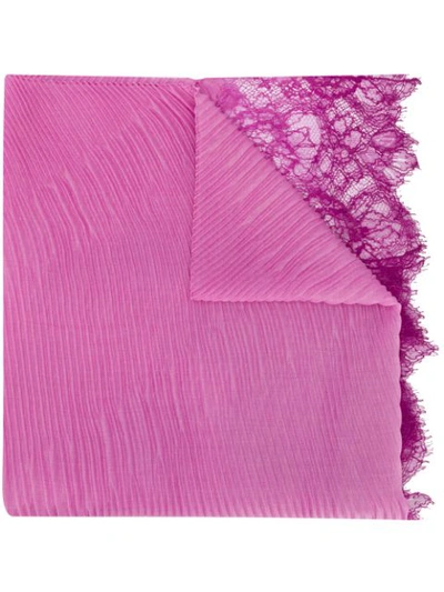 VALENTINO OMBRE LACE SCARF - 紫色