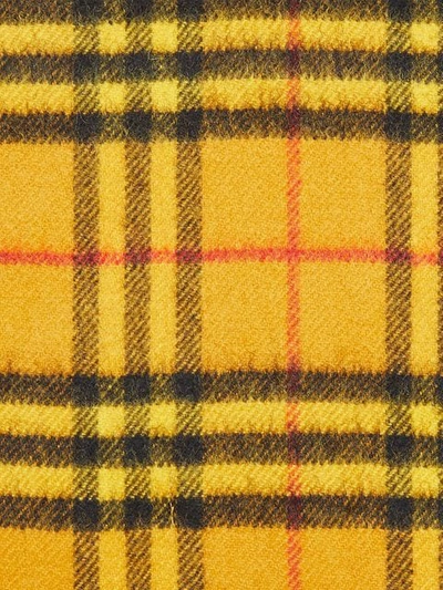 Shop Burberry The Classic Vintage Check Cashmere Scarf In Yellow