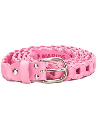 Shop Marios Woven Buckle Belt In Pink