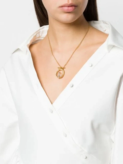 Shop Charlotte Chesnais Turtle Necklace In Gold