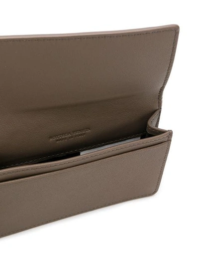 Shop Bottega Veneta Intrecciato Flap Wallet In 2905 -steel New/steel New