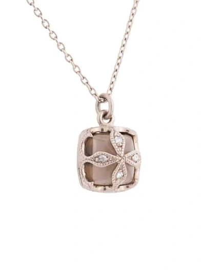 Shop Hum Diamond Pendant Necklace In Metallic