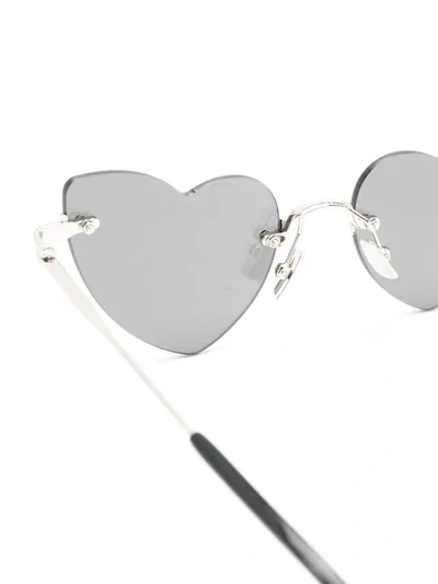 Shop Saint Laurent New Wave Loulou 254 Sunglasses In 8100 Silver