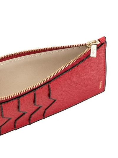 Shop Valextra Zipped Card Case In Red