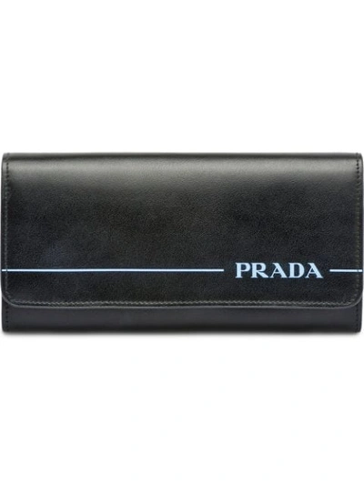 Shop Prada Leather Wallet In Black