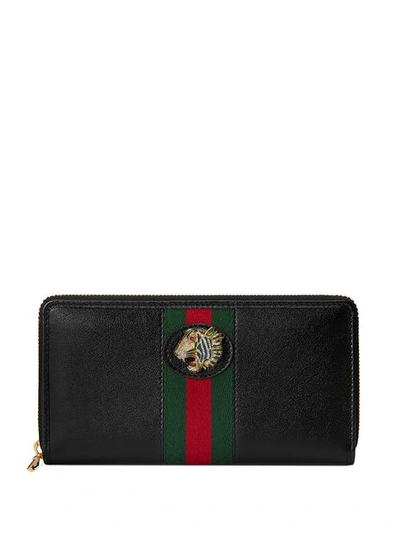 Shop Gucci Rajah Zip Around Wallet In Black