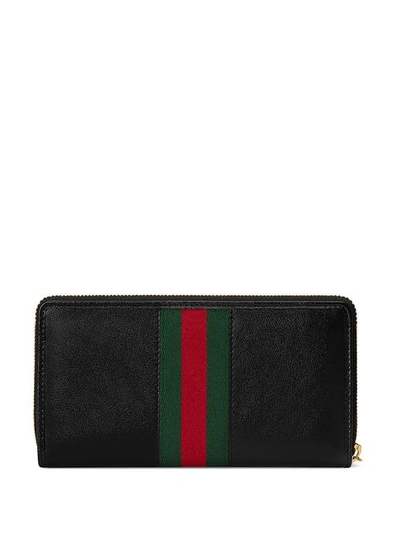 Shop Gucci Rajah Zip Around Wallet In Black