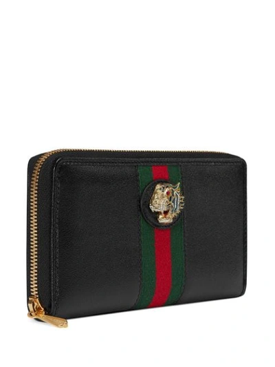 Shop Gucci Rajah Zip Around Wallet In Black