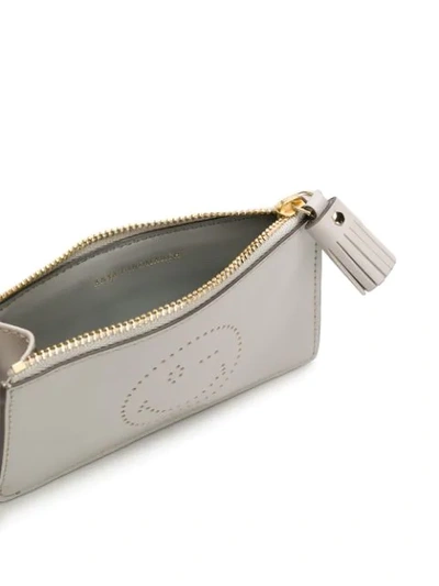 Shop Anya Hindmarch Wink Zipped Card Case In Grey