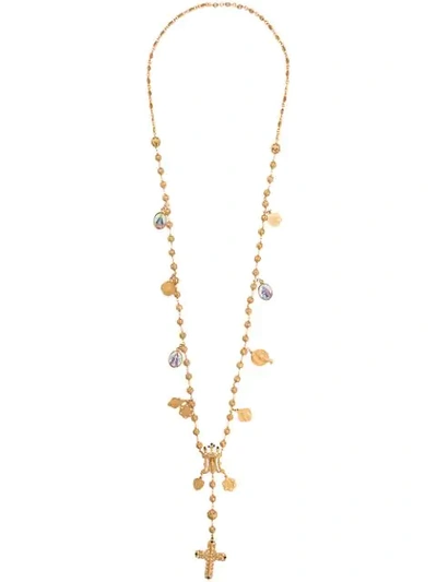 Shop Dolce & Gabbana Holy Charm Necklace In Gold