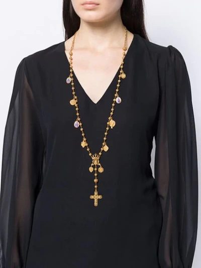 Shop Dolce & Gabbana Holy Charm Necklace In Gold