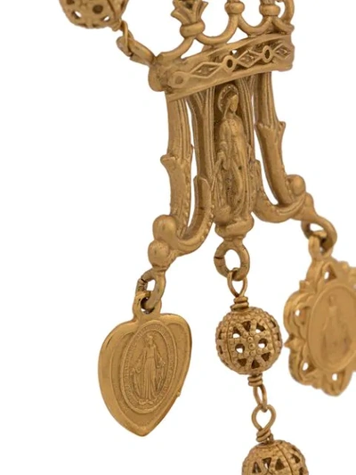 Shop Dolce & Gabbana Holy Charm Necklace In Gold