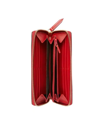 Shop Gucci Sylvie Leather Zip Around Wallet In Red