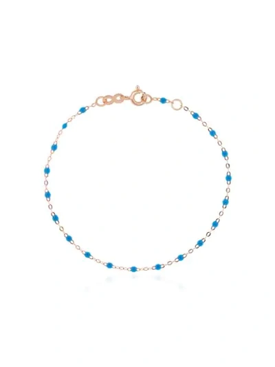 Shop Gigi Clozeau 18kt Rose Gold Beaded Bracelet In Blue