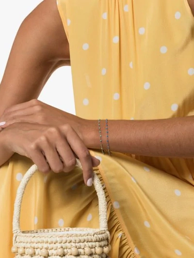 Shop Gigi Clozeau 18kt Rose Gold Beaded Bracelet In Blue
