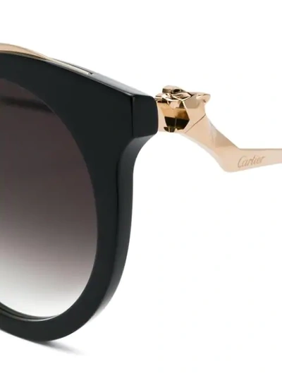 Shop Cartier Round Frame Sunglasses In 001