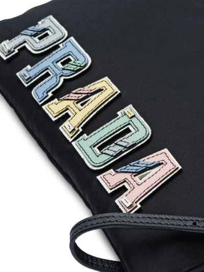 Prada Logo Pencil Case In Black, ModeSens