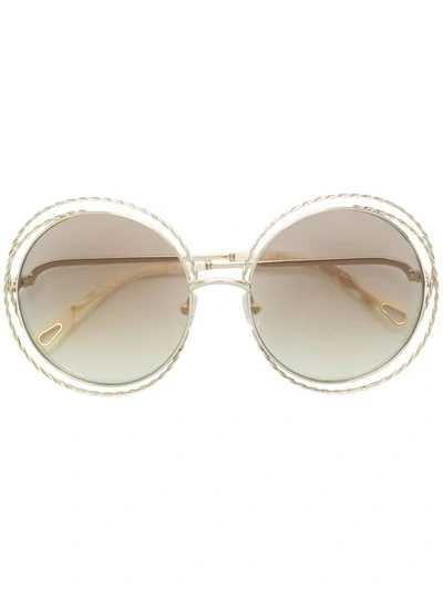 Shop Chloé Carlina Torsade Sunglasses In Metallic