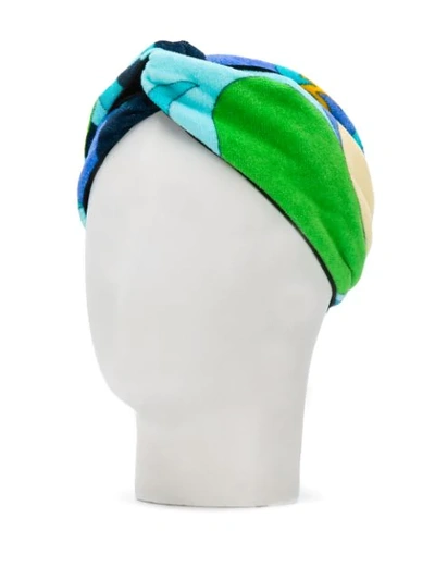Shop Emilio Pucci Printed Terrycloth Headband - Green