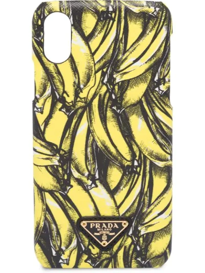 Shop Prada Iphone X Cover In Yellow