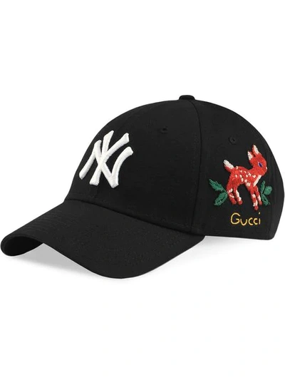 Shop Gucci Baseball Cap With Ny Yankees™ Patch In 1080 Black